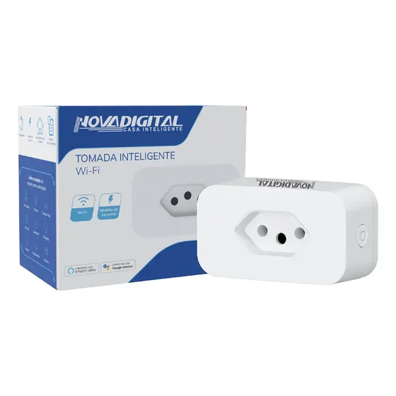 Tomada Inteligente Wifi Novadigital Medidor De Consumo 10a 3 Pinos Alexa Google Tuya Smart Life 110v