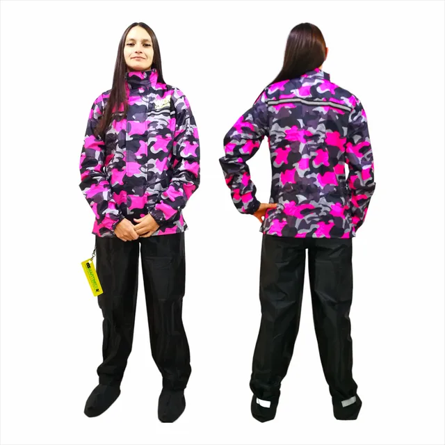 Traje Moto Mujer Impermeable Tipo Sudadera Camo + Botines