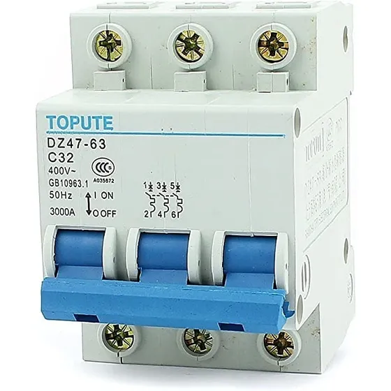 Pastilla Interruptor Termomagnético 32 Amper 3p Vca Riel Din