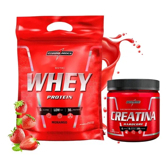 Kit Nutri Whey 907g + Creatina 300g Integral Médica