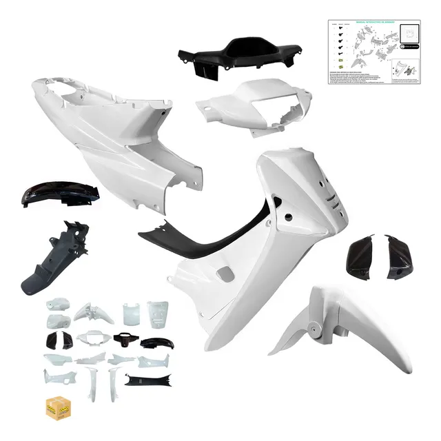 Kit Plasticos Carenados Para Honda Wave Nf Blanco + Calcos