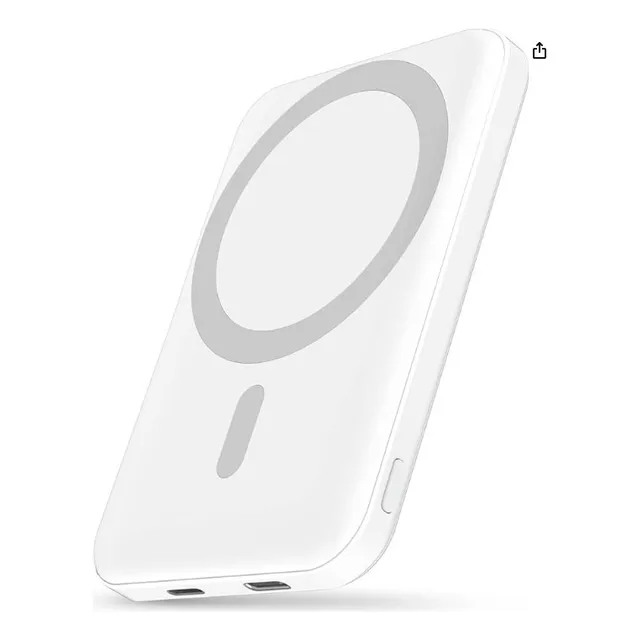 Magnetic Wireless Charging Power Bank. Color Blanco