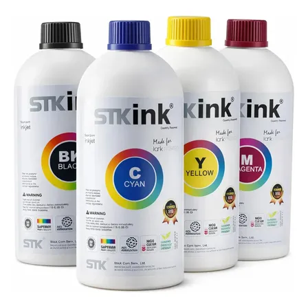 Tinta Stk L3150 L3110 L3210 L3250 Para Epson Kit De 4 Litros Tinta Super Black Magenta Cy…
