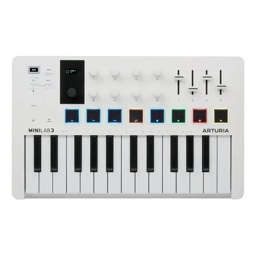 Teclado Controlador Midi Akai Mpk Mini Mk3 White 25 Teclas