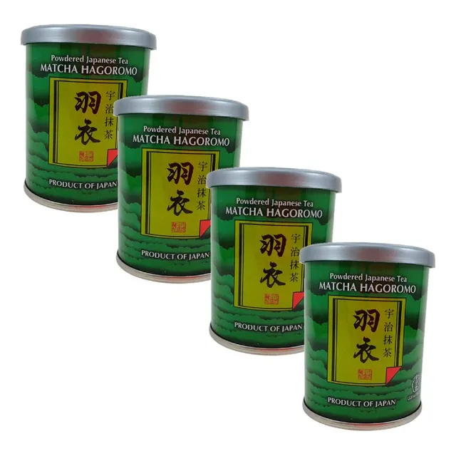 Chá Verde Matcha Pó Japonês Hagoromo Ujinotsuyu 40g Kit 4un