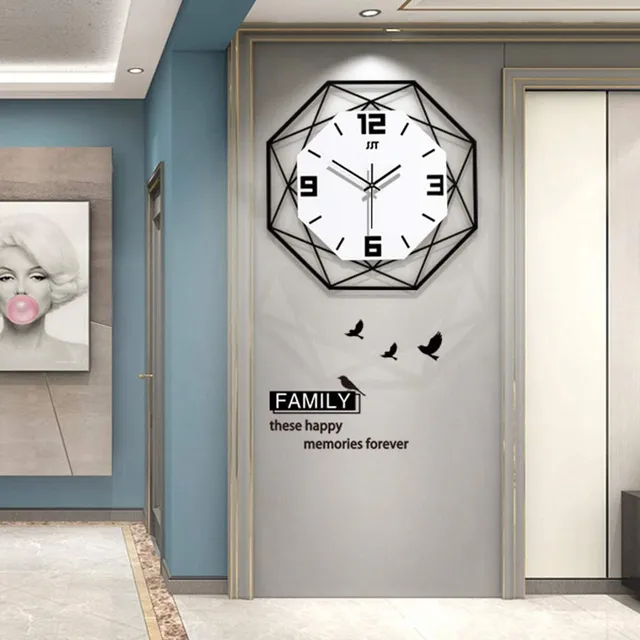 Reloj Pared Decorativo Simple Moderno Creativo Metal Oficina