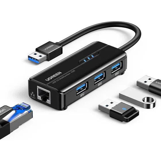 Convertidor Hub Usb 3.0 Con 3 Puertos Usb 3.0 Y Rj45