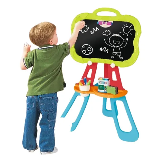 Pizarra Con Atril 3 En 1 Magnetica Doble Para Niños Y Niñas