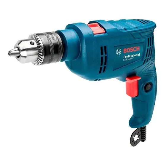 Taladro percutor eléctrico de 13mm Bosch GSB 550 550W + accesorio con maletín de transporte 110V