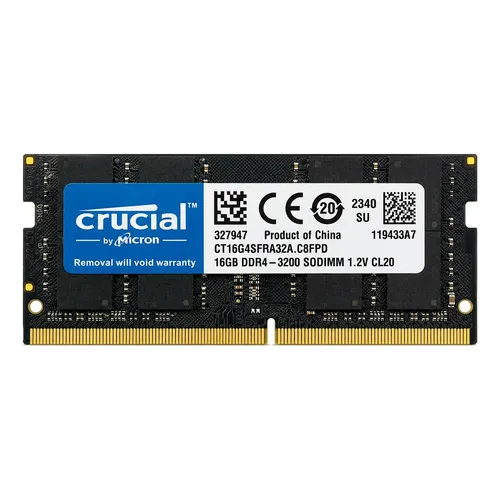 Memória RAM DDR4 16GB 3200MHz Crucial para Notebooks SODIMM
