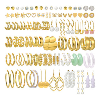 Set De Aretes Mujer Oro Pendientes Joyeria Largo Broquel Set De Aretes Mujer Oro Pendientes Joyeria Largo Broquel