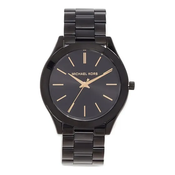 Reloj Michael Kors Slim Runway Mujer Pulsera Acero Inox Negr