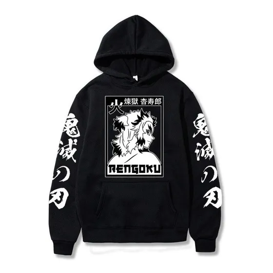 Sudadera Con Capucha Y2k Demon Slayer Anime Kyojuro Rengoku