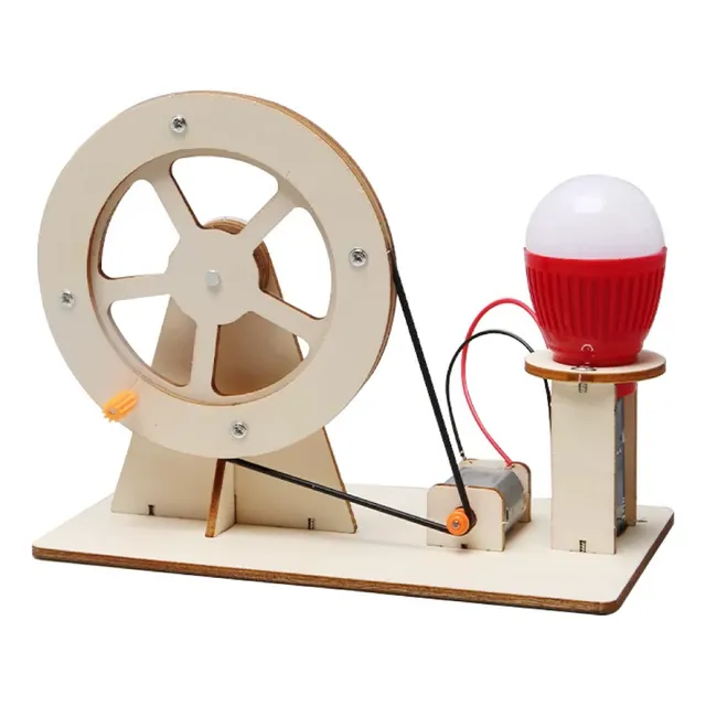 Armable Madera 3d Generador De Luz - Foco Dinamo