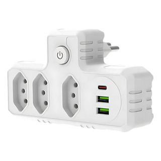 Extensão Tomada Regua De Energia Adaptador Tomada Usb Tipo-c Extensão Tomada Regua De Energia Adaptador Tomada Usb Tipo-c