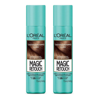 Tinte Retocador Temporal Raíces Canas Castaño Claro 2 Pack Tinte Retocador Temporal Raíces Canas Castaño Claro 2 Pack