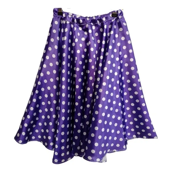 Pollera Plato De Satén A Lunares Lisa O Estampada Para Niñas