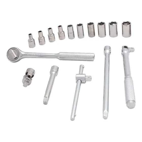 Juego De Dados Hexagonal Cromado Stanley 5/32  A 1/2  17pzas