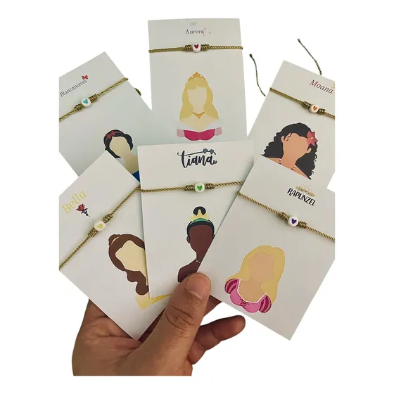 30 Pulseras Princesas De Disney Por Mayoreo Ajustables