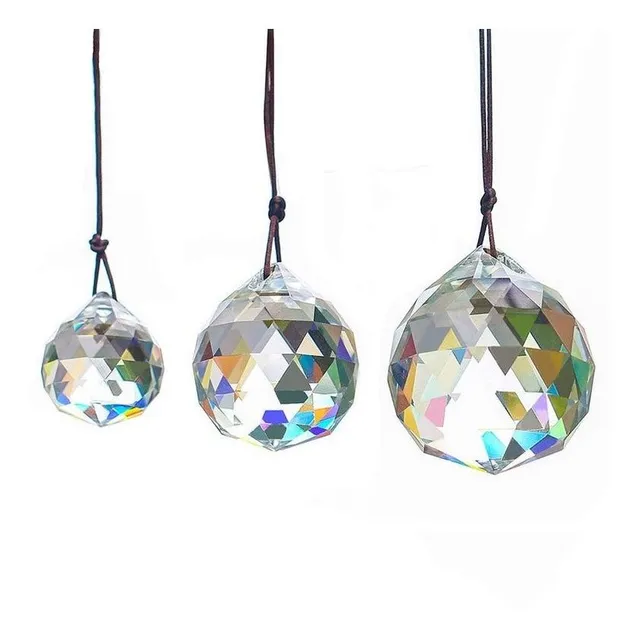 Prisma De Cristal - Esfera Facetada - Fengshui - 3 Unidades