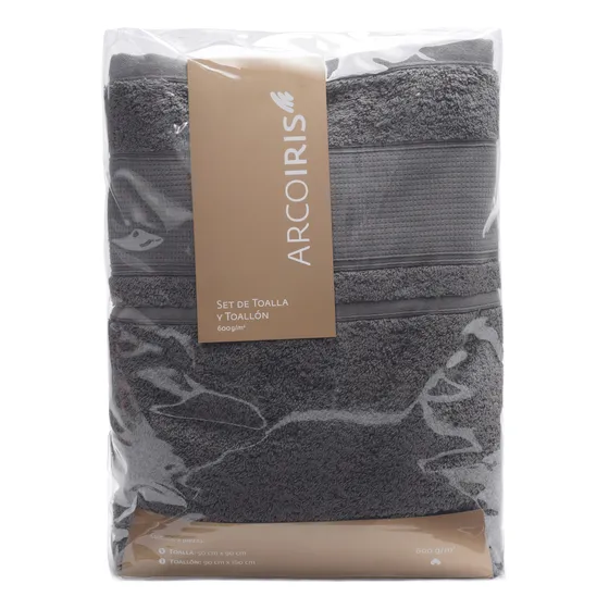 Juego Toalla Y Toallon 600 Gr Arco Iris Algodon 1.60 Gigante