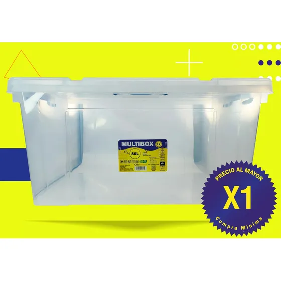 Caja Organizadora Reforzada Con Tapa. 80 Litros
