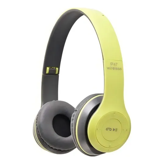 Fone De Ouvido Bluetooth P47 Wireless 5.0 Headphone Micro Sd Cor Verde Luz Verde