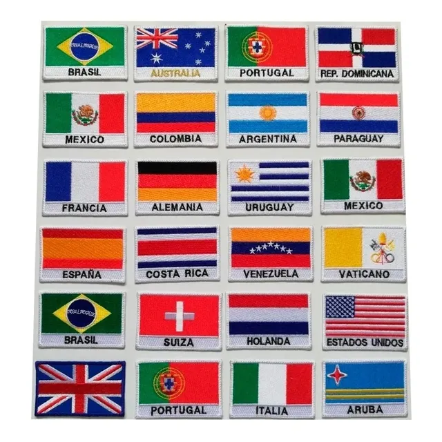 Banderas Bordadas De Los Países Del Mundo, Con O Sin Nombre