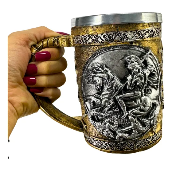 Caneca Chopp Cerveja Guerreiro Medieval São Jorge 500 Ml