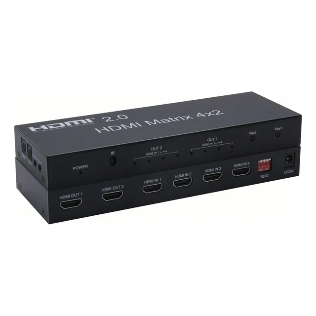 2.0 Hdmi Matrix 4x2 4k @ 60hz Hdr Switch Splitter  Rgb 444