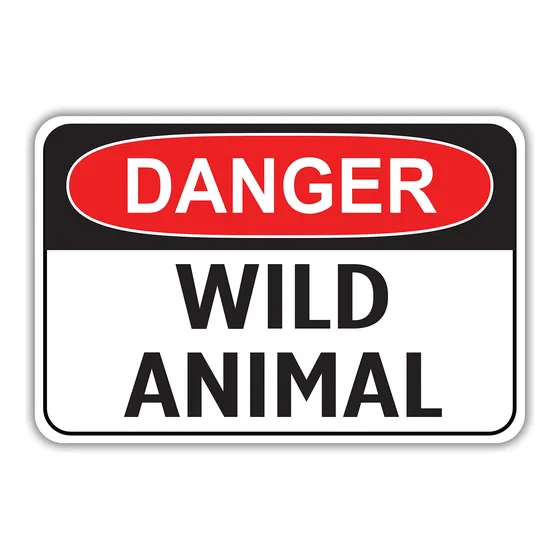 Letrero Aluminio Danger Wild Animal Metal Calle Señal Vida 7