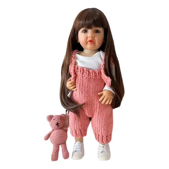 Muñeca Realista Juguete Bebe Con Ropa Chupete Y Mema + Osito