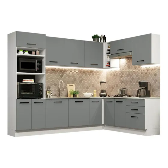 Cozinha Completa Cant Agata Madesa 479001 C Brazil Balm S Tam Bc Cor Blanco/Cinza