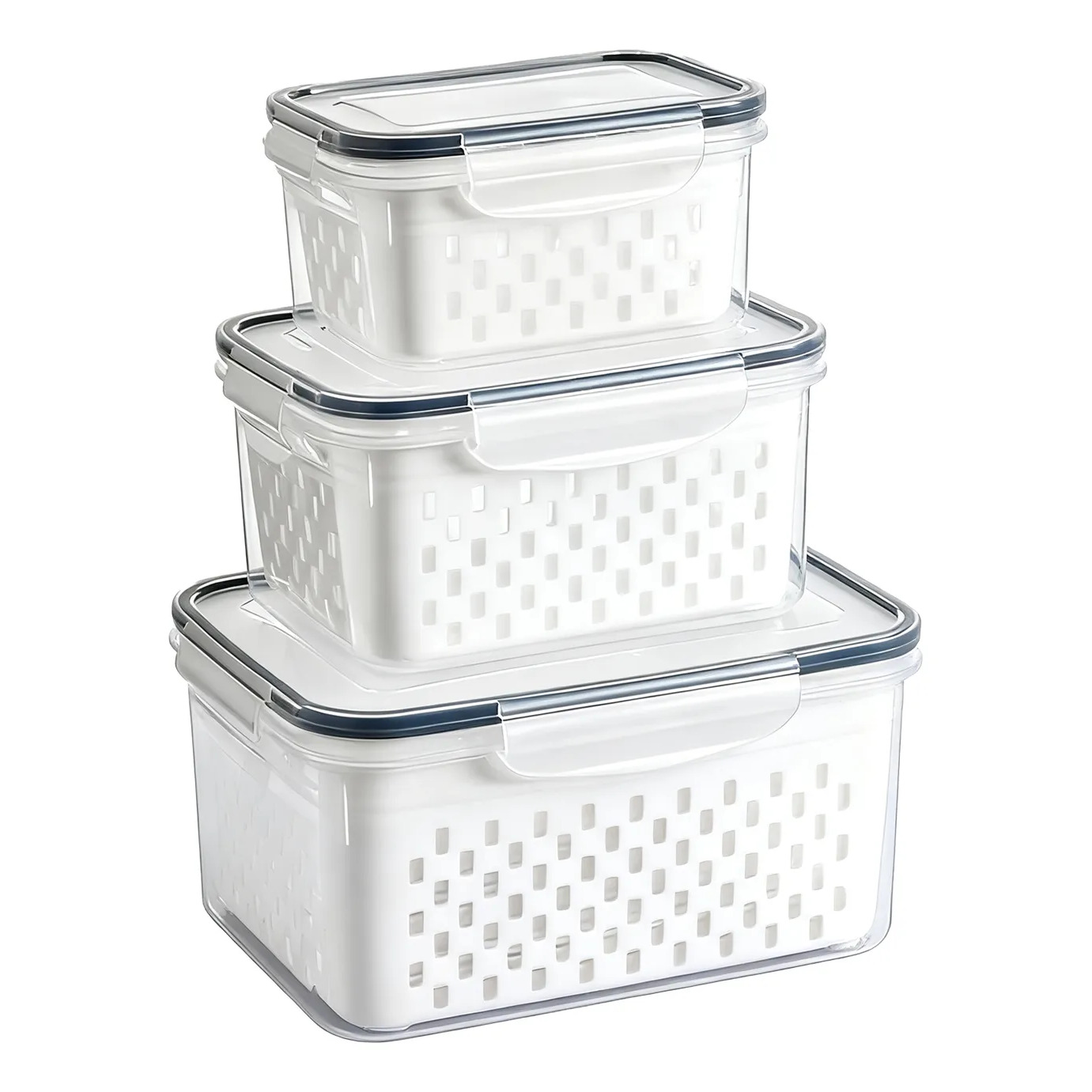 Kit 3 Organizadores Geladeira Alimentos