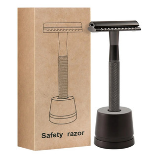 Afeitadora Unisex Negra Con Base + 5 Hojas - Cero Plástico Afeitadora Unisex Negra Con Base + 5 Hojas - Cero Plástico