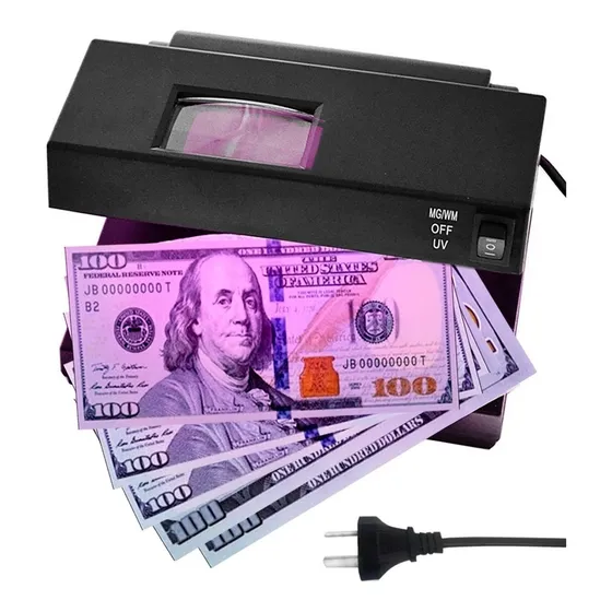 Detector De Billetes Falsos Ultravioleta Escritorio Portátil