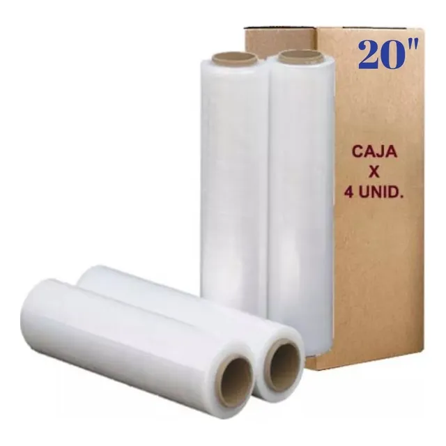 Stretch Film Transparente 20 Pulgadas Caja X 4 Unidades