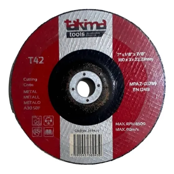 Disco De Corte Metal 7 X 1/8 X 7/8 Marca Takima