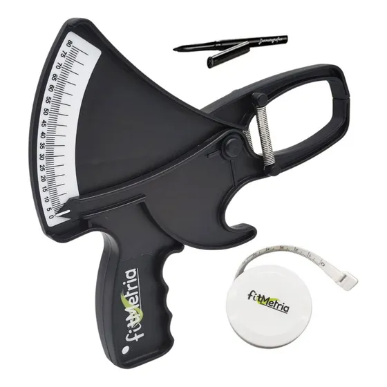 Kit Adipômetro Plicômetro Medidor De Gordura Corporal Com Trena E Caneta- Fitmetria