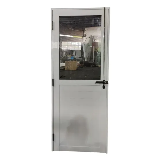Puerta Aluminio Blanco 1/2 Vidrio Entero 80x200 C/cerradura