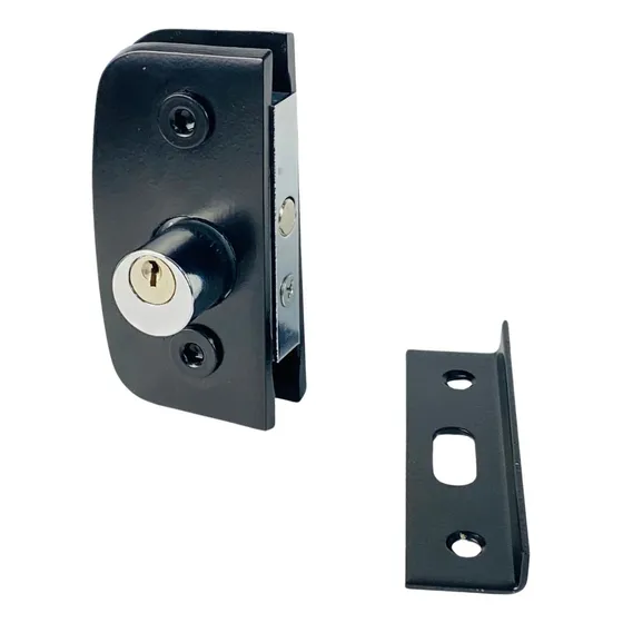 Fechadura 1520 E Contra Fechadura 1504a Para Porta De Vidro Cor Preto