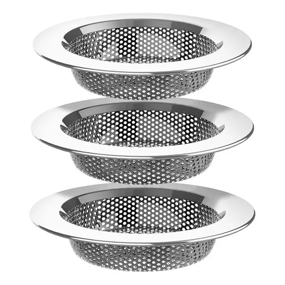 Colador Rejilla Filtro Acero Inox Fregadero Lavaplatos X 3ud