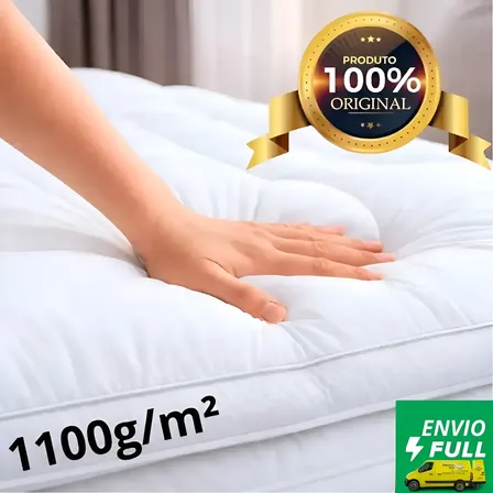 Pillow Top Casal 6cm + 1000g/m2 Original Appel Nobless Box Branco Liso Casal