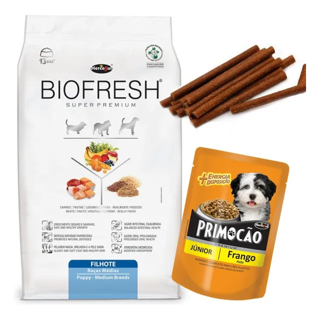 Biofresh Cachorro Raza Media 3 Kg Con Pouch Premium Y Snacks