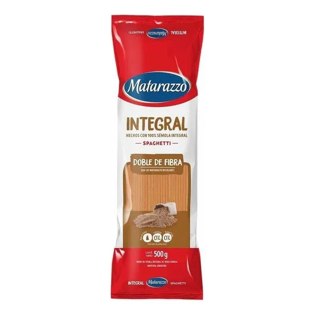 Fideos Spaghetti Integral Matarazzo 500g X20u