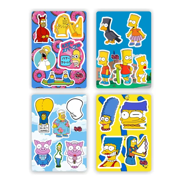 Set Planchas Stickers Mini De Papel X4  - Varios Modelos -