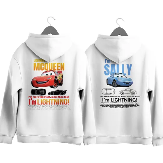 Kit Moletom Casal Mcqueen + Sally Carros Blusa De Frio Macia
