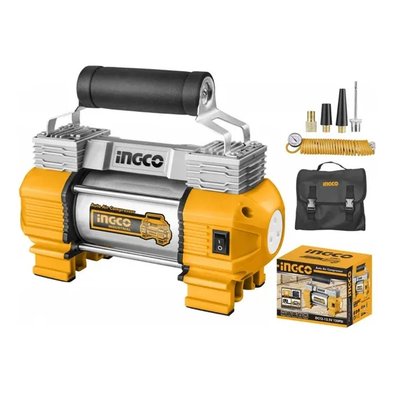 Compresor Auto 12v 18amp Uso Rudo 120psi 10bar Auto Camping Color Amarillo