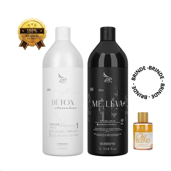 Kit Zap Me Leva+ Shampoo E Mascara Capilar 2x1l