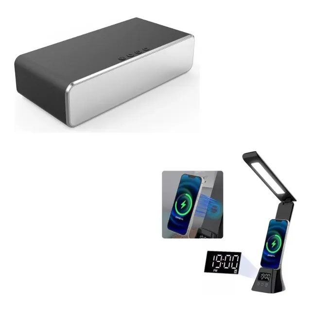 Reloj Despertador De Mesa  + Lampara Reloj Con Cargador
